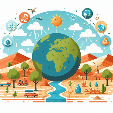 Ecology concept, save the world, save the planet, save the earth vector illustrationのイラスト素材