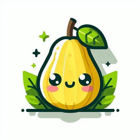 Cute kawaii pumpkin with leaves. Vector flat cartoon character illustration icon designのイラスト素材