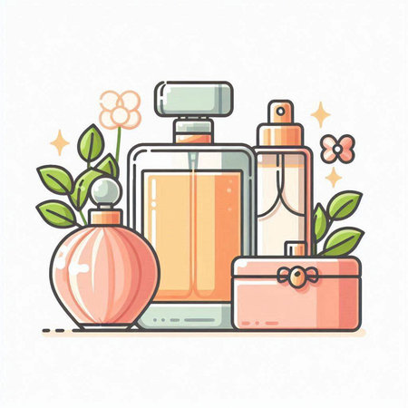 Perfume bottle vector illustration. Perfume bottle icon.のイラスト素材
