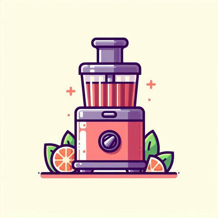 Illustration of a juicer. Vector illustration in a flat style.のイラスト素材