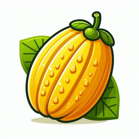 Cantaloupe melon on white background. Vector illustration.のイラスト素材