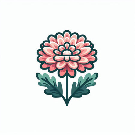 Chrysanthemum flower icon. Hand drawn vector illustration.のイラスト素材