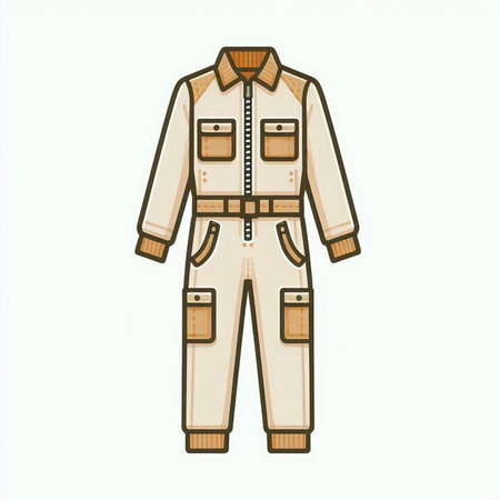 Vector illustration of a work overalls isolated on a white background.のイラスト素材