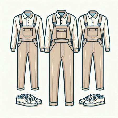 Vector illustration of a set of men's suits in retro style.のイラスト素材