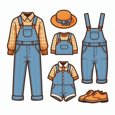 Vector illustration of a set of men's clothes and accessories for workのイラスト素材