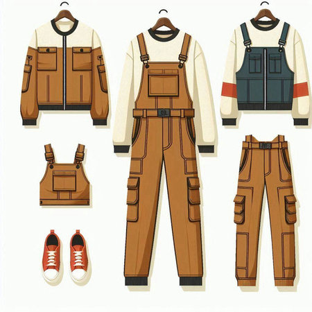 Set of man's clothes isolated on white background. Vector illustration.のイラスト素材