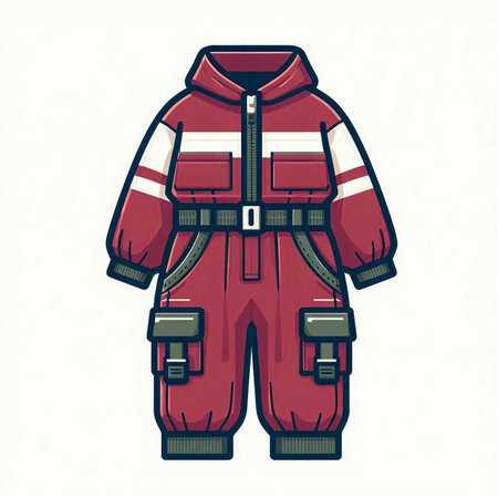 Firefighter suit isolated on white background. Vector illustration in cartoon style.のイラスト素材