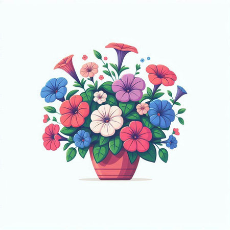 Bouquet of flowers in a vase. Vector illustration.のイラスト素材