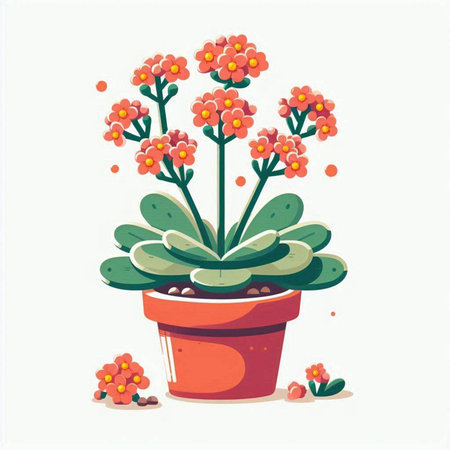 Flower pot with succulents. Vector illustration in cartoon style.のイラスト素材