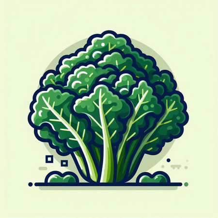 Vector illustration of broccoli in flat style. Vegetarianism concept.のイラスト素材