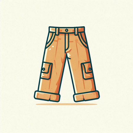 Jeans. Vector illustration of a pair of jeans. Cartoon style.のイラスト素材