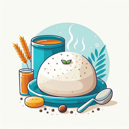 Illustration of a bowl of hot coffee and a cup of teaのイラスト素材