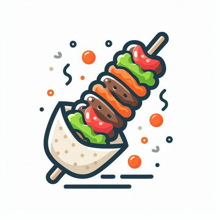 Illustration of fast food. Vector illustration of a hamburger.のイラスト素材