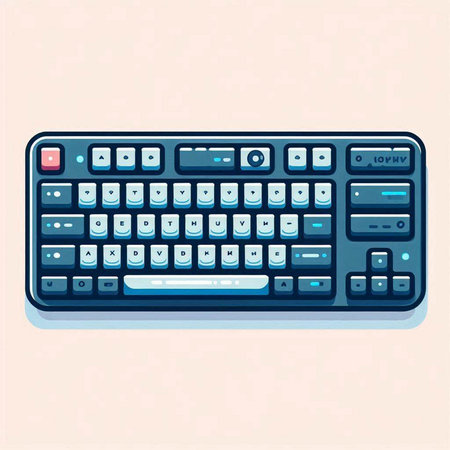 Computer keyboard. Vector illustration of a computer keyboard in flat style.のイラスト素材