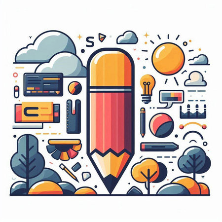 Flat line design concept for web and mobile applications. Vector illustration.のイラスト素材