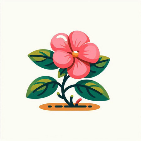 Flower in a pot. Vector illustration of a flower in a pot.のイラスト素材
