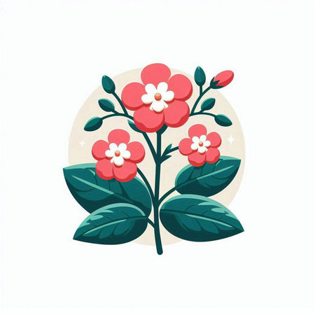Flower icon isolated on white background. Hand drawn vector illustration.のイラスト素材