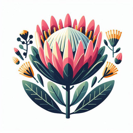 Hand drawn vector abstract floral illustration with flowers, leaves and plants.のイラスト素材