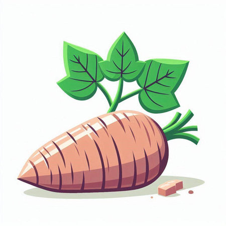 Carrot with leaves isolated on a white background. Vector illustration.のイラスト素材