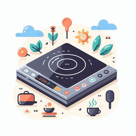 Modern flat design vector illustration concept of turntable for audio and video streaming.のイラスト素材
