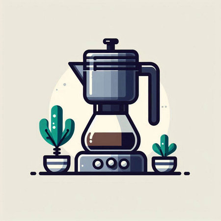 Coffee maker in flat style. Vector illustration for your designのイラスト素材