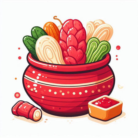 Illustration of japanese food in a bowl. Vector illustrationのイラスト素材