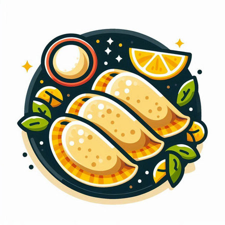 Mexican food vector illustration, traditional mexican food, tacosのイラスト素材