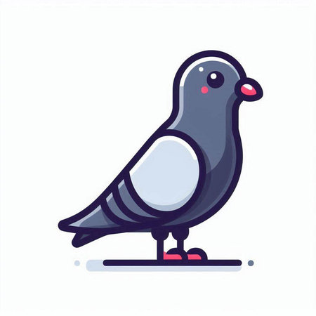 Pigeon vector illustration. Cute doodle bird.のイラスト素材