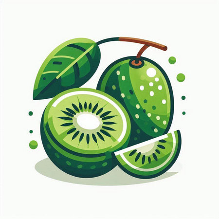 Kiwi fruit icon isolated on white background. Vector illustration.のイラスト素材