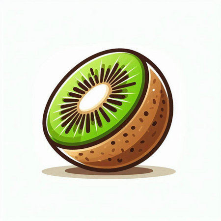 Kiwi fruit vector illustration isolated on white background. Kiwi fruit icon.のイラスト素材
