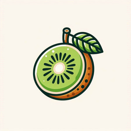 Kiwi fruit icon. Vector illustration of kiwi.のイラスト素材