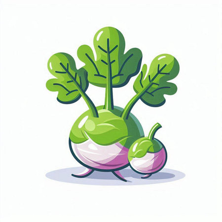 Cartoon radish. Vector illustration isolated on a white background.のイラスト素材