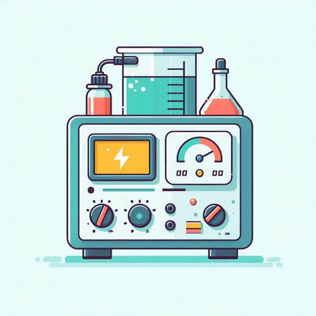 Illustration of laboratory equipment. Vector illustration in a flat style.のイラスト素材
