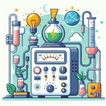 Science laboratory equipment. Vector illustration in flat design style. EPS 10のイラスト素材