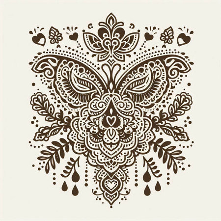 Henna tattoo flower template. Mehndi style. Vector illustration.のイラスト素材