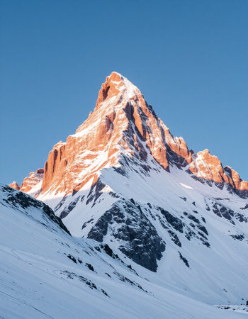 Matterhorn peak at sunrise, Zermatt, Switzerland.の写真素材
