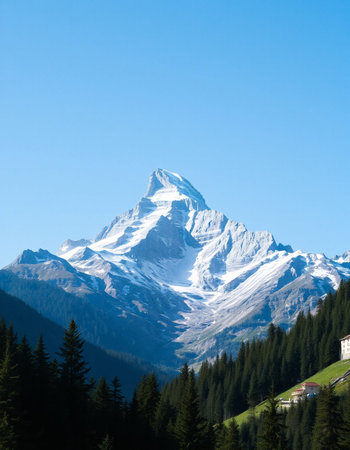 Matterhorn mountain peak in the Swiss Alps near Zermatt, Switzerlandの写真素材