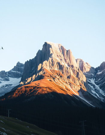 Sunset in the Dolomites, Italy. The Dolomites are a mountain range in South Tyrol, Italy.
