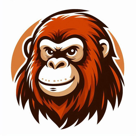 Monkey head vector illustration isolated on white background. Cartoon style.のイラスト素材