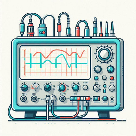 Electrocardiogram monitor. Vector illustration in flat style.のイラスト素材