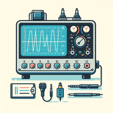 Vector illustration of electrocardiogram in flat style. Medical equipment.のイラスト素材