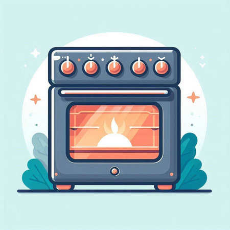 Illustration of an electric stove. Flat design. Vector illustration.のイラスト素材