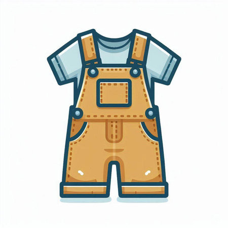 Clothes for baby. Hand drawn vector illustration in cartoon style.のイラスト素材
