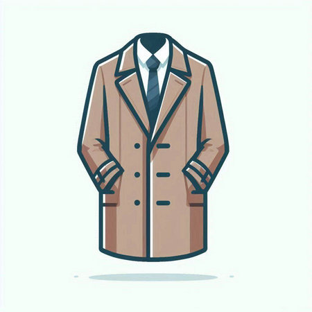 Men's coat isolated on white background. Cartoon style. Vector illustration.のイラスト素材