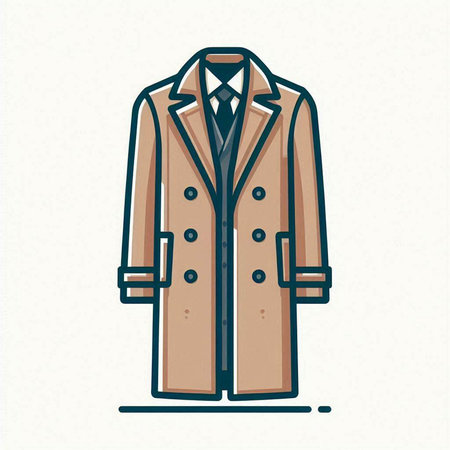 Vector illustration of a coat. Isolated on a white background.のイラスト素材