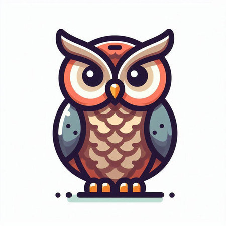 Owl vector icon. Cartoon illustration of owl vector icon for web designのイラスト素材