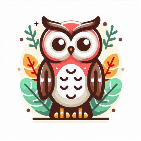 Owl vector illustration. Cute cartoon character for your design.のイラスト素材