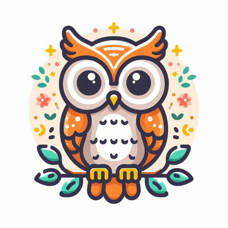 Cute owl vector illustration. Cute cartoon character. Vector illustration.のイラスト素材