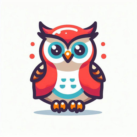 Cute owl. Vector illustration in cartoon style on white background.のイラスト素材