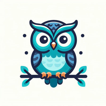 Owl icon. Owl vector illustration. Cute cartoon owl.のイラスト素材